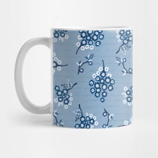 Blue Monochrome Flowering Branches Mug